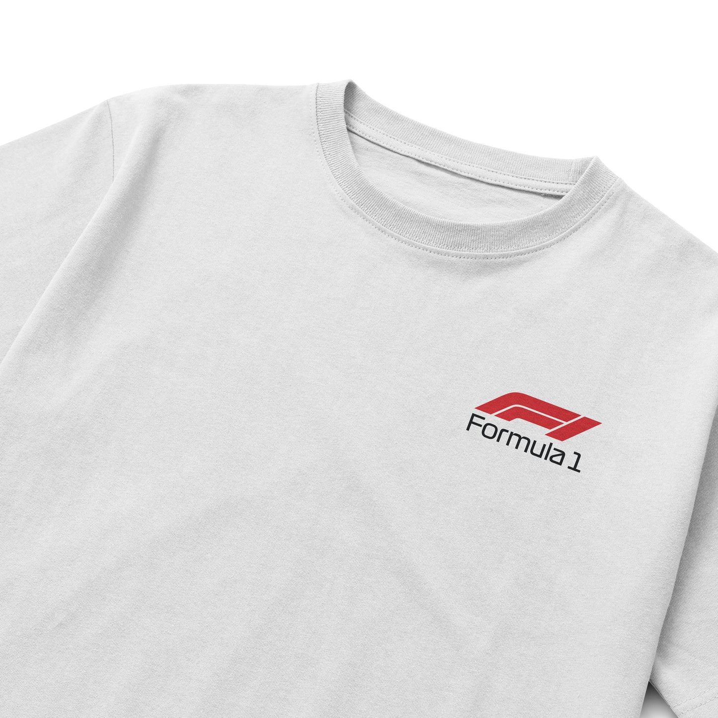 Black and white T-shirts featuring Max Verstappen celebrating in his Red Bull RB20 Formula 1 car with “Verstappen” text and detailed race-inspired design.